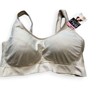 Bali Womens Beige Shapes & Supports Wirefree Comfort Revolution Bralette 3XL NWT